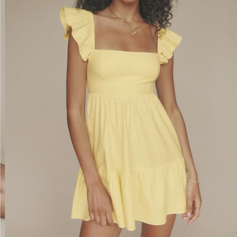 Reformation Yellow Jeune Dress m